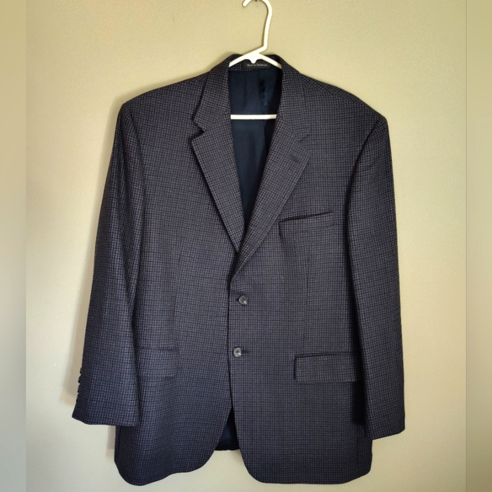 Chaps Men's Wool Sports Coat Houndstooth Blazer 44R